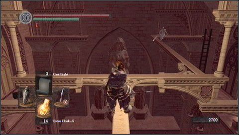 Po drugiej stronie schodzimy po drabinie - Anor Londo (2) | Opis przejścia Dark Souls - Dark Souls - poradnik do gry