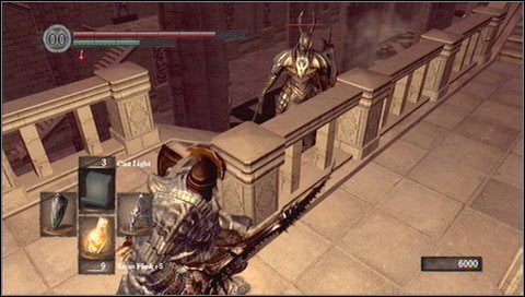 Problem polega na tym, że w walce z dużymi rycerzami, prawdopodobnie oboje zainteresują się nami - w razie problemów uciekamy na schody - Anor Londo (6) | Opis przejścia Dark Souls - Dark Souls - poradnik do gry