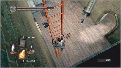 Na dole używamy dźwigni, aby otworzyć przejście - The Dukes Archives II (2) | Opis przejścia Dark Souls - Dark Souls - poradnik do gry