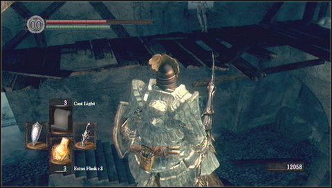 Nie wracamy jeszcze na dół - zamiast tego schodzimy po drabinie wychodzącej z bocznej części piętra - Bonus- Painted World of Ariamis (1) | Opis przejścia Dark Souls - Dark Souls - poradnik do gry