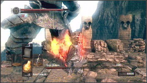 Co jakiś czas przeciwnik zostanie sparaliżowany (po naszych ciosach w nogi) - Iron Golem | Jak zabić bossa w Dark Souls - Dark Souls - poradnik do gry