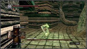 Na początku walki zjeżdżamy zboczem w dół - The Bed of Chaos | Jak zabić bossa w Dark Souls - Dark Souls - poradnik do gry