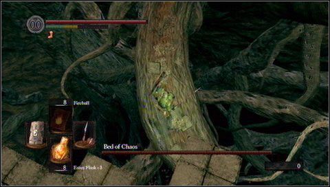 Biegniemy po korzeniu w stronę wejścia do bossa - The Bed of Chaos | Jak zabić bossa w Dark Souls - Dark Souls - poradnik do gry