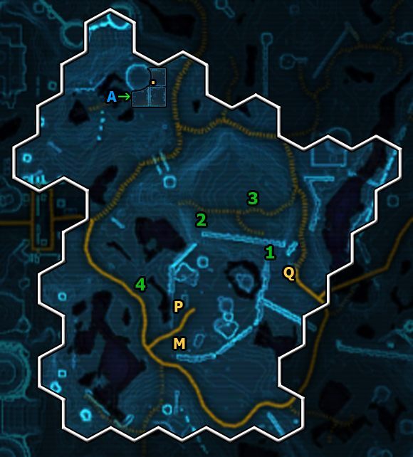 Za odkrycie tej lokacji otrzymasz 150 XP, a po krótkiej wędrówce dostaniesz także dwa wpisy do encyklopedii: Locations: Hutta Swamps - 160 XP oraz Organizations: Bog People - 45 XP - (02) Evocii Swamp | Miejsca | Star Wars The Old Republic - Star Wars: The Old Republic - poradnik do gry