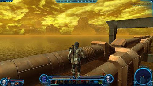 Po dotarciu do miejsca, gdzie można wskoczyć na środek rury zrób to i biegnij dokładnie przed siebie - Galactic History 02 (+2 Presensce) | Datacrons | Star Wars The Old Republic - Star Wars: The Old Republic - poradnik do gry