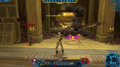 Na drodze do Vexxa [+] stanie w [5] jego walczący wręcz ochroniarz (Vexxs Bodyguard [+]) - (L04) The Last Flight | Bounty Hunter | Star Wars The Old Republic - Star Wars: The Old Republic - poradnik do gry