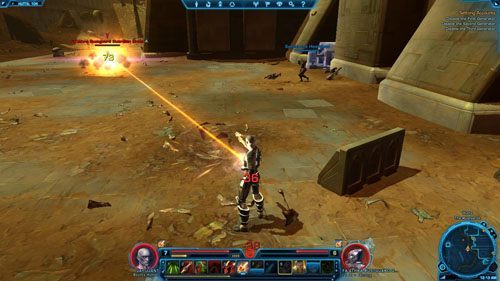 Są tu także droidy-samobójcy (Faathra Blasting Droid), które będą do ciebie podbiegać i wybuchać - (L07) Settling Accounts | Bounty Hunter | Star Wars The Old Republic - Star Wars: The Old Republic - poradnik do gry