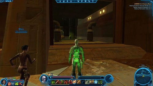 O pierwsze dwa cele nie musisz się martwić - w fabryce jest pełno Faahras Security Droids [*] i Faahras Security Droids [+] chroniących jednostki produkcyjne, które także są twoim celem - (L07) HEROIC +2 Factory Recall | Hutta | Star Wars The Old Republic - Star Wars: The Old Republic - poradnik do gry