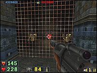Sekret #6: Kiedy wejdziesz z wielkiego placu do nowego budynku, po prawej stronie w korytarzu zauważysz za siatką naboje oraz zdrowie - Misja 6: Ziggurat | Serious Sam Drugie Starcie - Serious Sam: Drugie Starcie - poradnik do gry