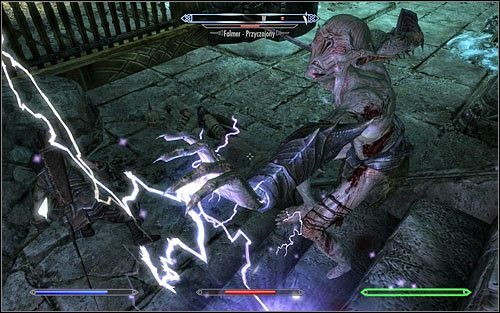 Wybierz korytarz biegnący na południowy-zachód, będąc gotowym do rozprawienia się z kolejnymi falmerami - Zachowanie treści Pradawnego Zwoju (1) | Okno do świata duchów | Solucja Skyrim - Skyrim - poradnik, mapy, questy