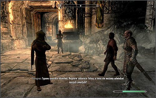 Po znalezieniu się wewnątrz grodu rozejrzyj się za Verulusem - Uaktywnienie questu | Powiew śmierci | Solucja Skyrim - Skyrim - poradnik, mapy, questy
