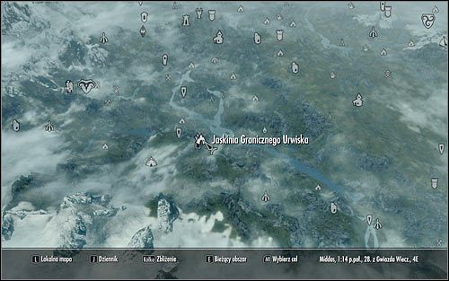 Wyjdź z Grodu Podkamień i otwórz mapę świata - Wyprawa do Jaskini Granicznego Urwiska | Powiew śmierci | Solucja Skyrim - Skyrim - poradnik, mapy, questy