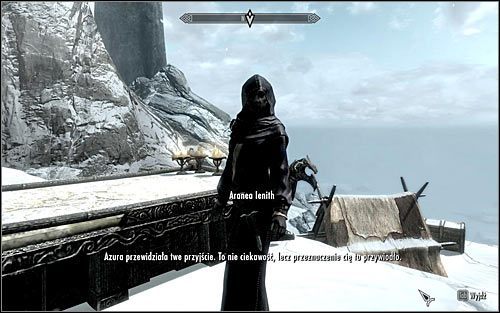 Po dotarciu na miejsce zbliż się do wielkiej statuy Azury i skorzystaj ze schodów - Uaktywnienie questu | Czarna Gwiazda | Solucja Skyrim - Skyrim - poradnik, mapy, questy