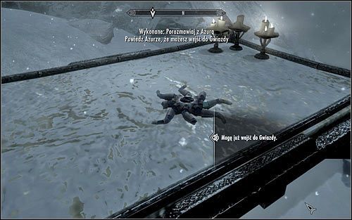 W trakcie rozmowy z Azurą okaże się, że jedynym sposobem na uczynienie Gwiazdy zdatną do użycia będzie pokonania Malyna Arena, który umieścił w niej swoją duszę - Wariant B - Zaniesienie Gwiazdy Anarei | Czarna Gwiazda | Solucja Skyrim - Skyrim - poradnik, mapy, questy