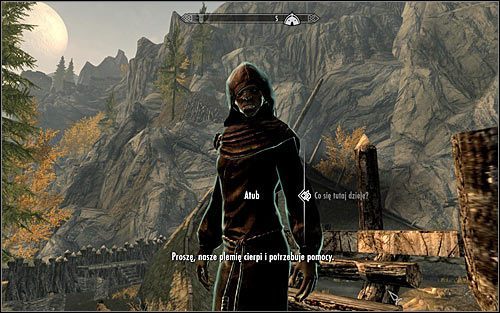 Po zlikwidowaniu giganta powinna do Ciebie podbiec Atub - Uaktywnienie questu | Przeklęte plemię | Solucja Skyrim - Skyrim - poradnik, mapy, questy