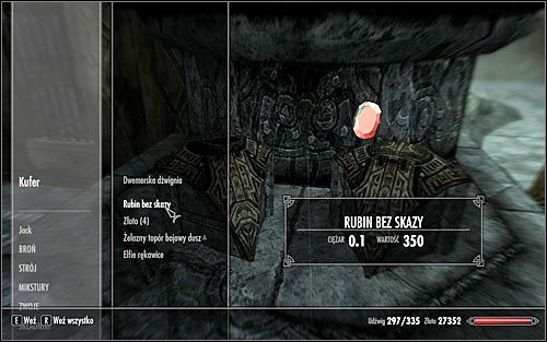 Rubin bez skazy jest stosunkowo przedmiotem stosunkowo trudnym w pozyskaniu - Pozyskanie składników do rytuału | Jedyne lekarstwo | Solucja Skyrim - Skyrim - poradnik, mapy, questy