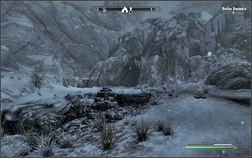 Docelowo powinieneś znaleźć się na górskiej ścieżce prowadzącej na zachód - Wyprawa do Hańby Haemaru | Najlepszy przyjaciel daedry | Solucja Skyrim - Skyrim - poradnik, mapy, questy