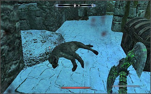 Jeżeli chcesz zatrzymać odnaleziony w kurhanie topór, to wybierz górną opcję dialogową - Powrót do kaplicy Clavicusa Złośliwego | Najlepszy przyjaciel daedry | Skyrim - Skyrim - poradnik, mapy, questy