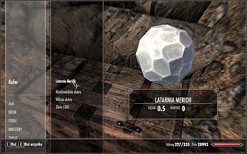 Poszukiwania latarnia Meridii ukryta jest w losowym miejscu w świecie gry, tak więc nie jest możliwe podanie jej dokładnej lokalizacji - Odnalezienie latarni Meridii | Przedświt | Solucja Skyrim - Skyrim - poradnik, mapy, questy