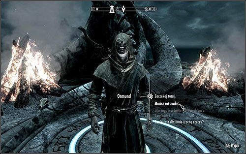 Zatrzymaj się przy słupie ofiarnym i zaczekaj aż pojawi się w tym miejscu członek drużyny - Złożenie ofiary | Zew Boethiah | Solucja Skyrim - Skyrim - poradnik, mapy, questy