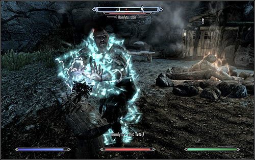 Po znalezieniu się w wiosce przystąp do eliminacji kolejnych bandytów - Wyprawa do Grani Sztychu | Zew Boethiah | Solucja Skyrim - Skyrim - poradnik, mapy, questy