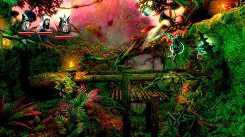 Zanim przejdziesz w prawo warto zeskoczyć do dołu pod tobą, ponieważ znajdziesz tam sporo doświadczenia - Zapomniana Dzicz (1) | Opis przejścia gry Trine 2 - Trine 2 - poradnik do gry