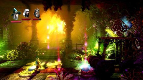 Kiedy pojawi się przed tobą smok wyczaruj magiem sześcian na znajdującym się przed nim na ziemi przycisku - Cieniste Komnaty | Opis przejścia gry Trine 2 - Trine 2 - poradnik do gry