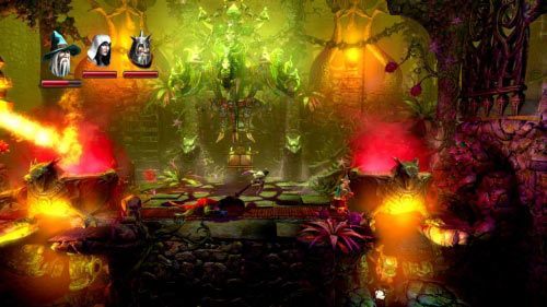 W korytarzu przejdź przez punkt kontrolny #9 i kontynuuj marsz do komnaty z dwoma kotłami i dźwignią - Cieniste Komnaty | Opis przejścia gry Trine 2 - Trine 2 - poradnik do gry