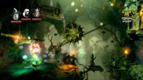 Wróć do mechanizmu otwierającego bramę i na drewnianej rączce z lewej strony wyczaruj sporą kładkę (w taki sposób, żeby od razu nie spadła) - Cichy Zagajnik | Opis przejścia gry Trine 2 - Trine 2 - poradnik do gry