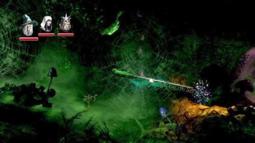 Zaraz na prawo od startowego punktu kontrolnego spójrz w górę - Grzybomrok | Opis przejścia gry Trine 2 - Trine 2 - poradnik do gry