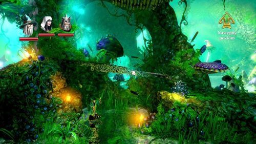 Po zjechaniu na dół trafisz na liść z punktem kontrolnym #4 - Grzybomrok | Opis przejścia gry Trine 2 - Trine 2 - poradnik do gry