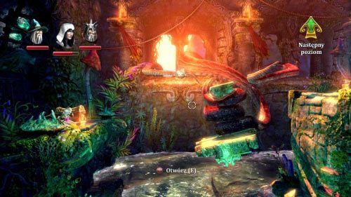 Kontynuuj płynięcie w prawą stronę omijając po drodze zielone potwory - Zamek Morskiego Głazu | Opis przejścia gry Trine 2 - Trine 2 - poradnik do gry