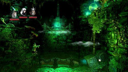 Następnie przenieś beczki z wody do dziury z prawej i jedną z nich postaw pod ścianą blokując ją sześcianem - Upiorne Korytarze | Opis przejścia gry Trine 2 - Trine 2 - poradnik do gry