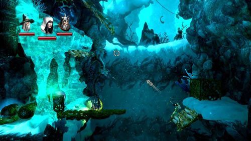 Przejdź w prawo, gdzie znajdziesz punkt kontrolny #1 - Twierdza Strażnika Lodu | Opis przejścia gry Trine 2 - Trine 2 - poradnik do gry