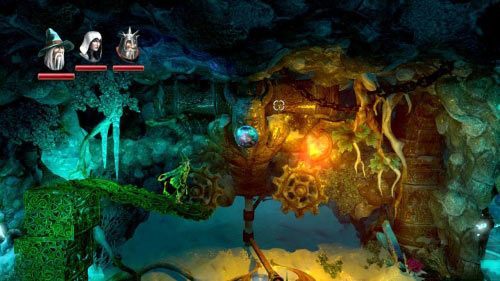 W następnej komnacie natkniesz się na kolce oraz obracające się topory - Twierdza Strażnika Lodu | Opis przejścia gry Trine 2 - Trine 2 - poradnik do gry