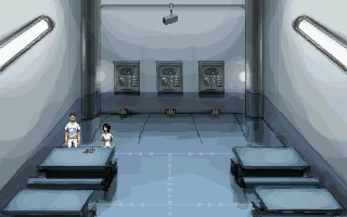 Skorzystaj z panelu i wybierz stołówkę (mess hall) - 2 - Trening Delty Six - Opis przejścia - Gemini Rue - poradnik do gry