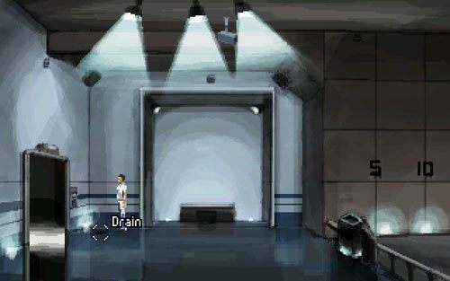 Idź teraz do komory testowej, podnieś pistolet, a na stojaku (pedestal) połóż ciężarek o wadze 4 kilogramów - 4 - Kradzież pistoletu - Opis przejścia - Gemini Rue - poradnik do gry