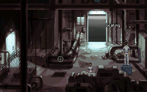 Następnie przekręć zawór (wheel) znajdujący się na lewo od drzwi - 4 - Kradzież pistoletu - Opis przejścia - Gemini Rue - poradnik do gry