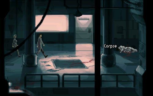 Wróć do Sayuri i podejdź do ściany z tyłu - 9 - Finał w Ośrodku nr 7 - Opis przejścia - Gemini Rue - poradnik do gry