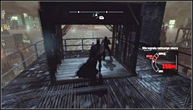 W trakcie eksploracji dzielnicy przemysłowej warto jest często pomagać sobie hakiem, a to dlatego, że dolne poziomy są patrolowane przez opryszków podległych Jokerowi #1 - Namierz źródło sygnału radiowego, żeby znaleźć Jokera | Batman Arkham City - Batman: Arkham City - poradnik do gry