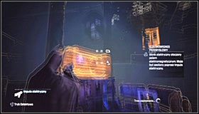 Umiejętnie wysyłaj kolejne impulsy elektryczne tak by rozbujać hak - Włam się do biura Jokera w strefie załadunku | Główny wątek Batman Arkham City - Batman: Arkham City - poradnik do gry