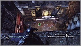 Do zlikwidowania pozostało Ci już tylko dwóch snajperów rozstawionych przed wejściem do budynku kina #1 - Podążaj za sygnałami lokalizatora, żeby uratować Talię przed Jokerem | Główny wątek - Batman: Arkham City - poradnik do gry