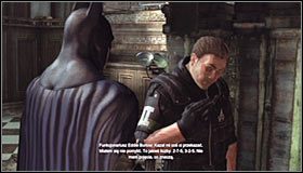 Po zakończonych walkach podejdź do więzionego funkcjonariusza Eddiego Burlowa #1 celem jego oswobodzenia - Szarada Enigmy (1) | Misje poboczne w Batman Arkham City - Batman: Arkham City - poradnik do gry