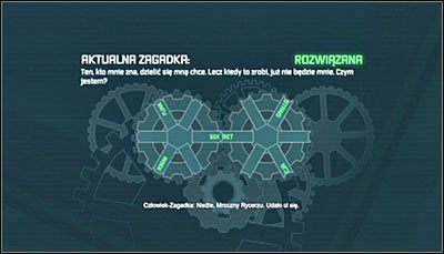 Kolejna czwarta zagadka dotyczy maszyny Enigmy, którą od Człowieka-Zagadki otrzymał uratowany przed chwilą funkcjonariusz - Szarada Enigmy (1) | Misje poboczne w Batman Arkham City - Batman: Arkham City - poradnik do gry