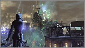 Otwórz mapę, dzięki czemu dowiesz się, że kryjówka Trującego Bluszczu znajduje się w dzielnicy Mila Rozrywki, a konkretnie w północno-wschodniej części Arkham City #1 - Dostań się do kryjówki Bluszczu | Misje Kobiety-Kota w Batman Arkham City - Batman: Arkham City - poradnik do gry