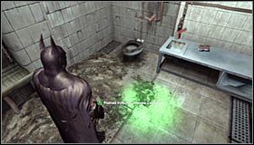 Możesz już powrócić na dół, skorzystać z nowo odblokowanego wejścia do celi #1 i podnieść trofeum #2 - Park Row - Trofea Batmana (01-05) | Zagadki w Batman Arkham City - Batman: Arkham City - poradnik do gry