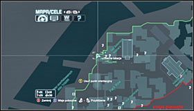 Drugi pytajnik znajduje się na tym samym poziomie co klatka, na zachód od miejsca ukrycia trofeum #1 #2 - Park Row - Trofea Batmana (16-23) | Zagadki w Batman Arkham City - Batman: Arkham City - poradnik do gry