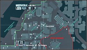 Ustaw się na dachu budynku zlokalizowanego na wschód od miejsca ukrycia trofeum, a konkretnie na wprost od szybu wentylacyjnego #1 #2 - Park Row - Trofea Batmana (24-36) | Zagadki w Batman Arkham City - Batman: Arkham City - poradnik do gry