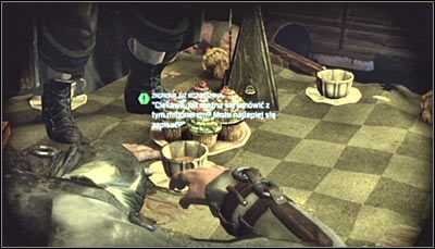 Wejdź do budynku i zeskanuj stół w miejscu, w którym stoi na nim Szalony Kapelusznik (powyższy screen) - Park Row - Zagadki słowne | Zagadki w Batman Arkham City - Batman: Arkham City - poradnik do gry