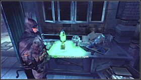 Przystąp do eksploracji kostnicy posterunku policji (Morgue) #1 - Mila Rozrywki - Trofea Batmana (06-12) | Zagadki w Batman Arkham City - Batman: Arkham City - poradnik do gry